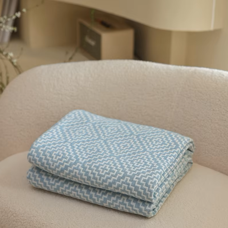 Waffle Maze Cotton Throw